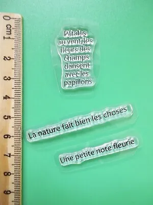 £1.99 • Buy A Small Floral Note, Nature Does Things Well... - 3 Cling Stamps ( In FRENCH)