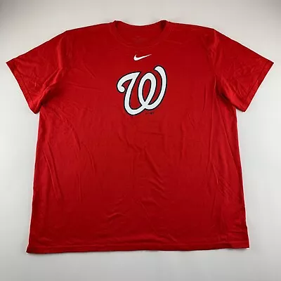 Washington Nationals MLB Red Nike Dri Fit Athletic Shirt Mens 2XL XXL • $15.99