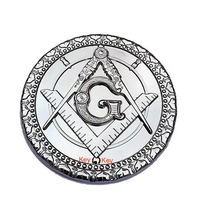 Masonic  Metal Chrome Silver  Auto Cut Out Car Emblem  Freemasonry Mason  Symbol • $13.99