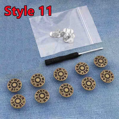 Screw Together Jeans Tack Button Stud Rivet No-Sew 17mm Replacement Jean 10PCS • $3.67