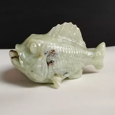 Natural Xiu Jade Mineral Rough Stone Hand Sculpture  Fish • $3.99