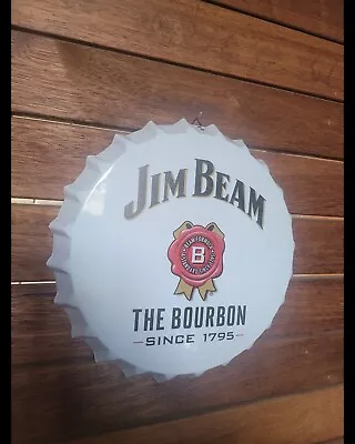 $26 • Buy Jim Beam Bottle Cap Sign 35cm