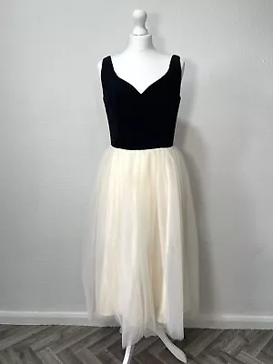 Collectif Vintage Isla Swing Dress Velvet Sweetheart Neckline 50’s Style UK 12 • £35