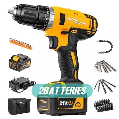 SALEM MASTER 21V Impact Drill With 2 Batteries Cordless Drill Driver 350 In-lb • $79.95