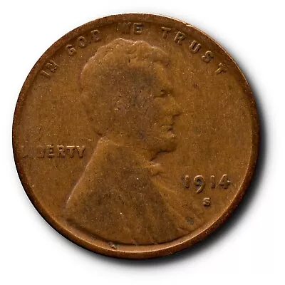 1914-S Lincoln Cent 1C VG / Fine • $22.95