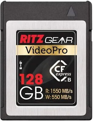 Ritz Gear VideoPro SD Card 128GB CFExpress Type B Memory Card (1550/550 R/W) • $31.88