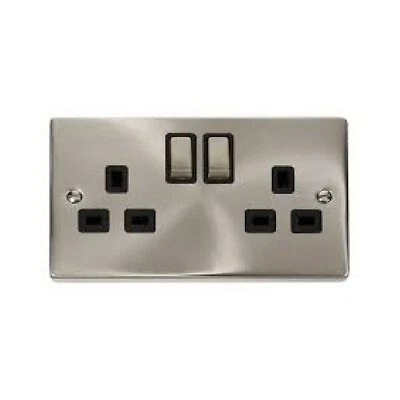 £16 • Buy Click Deco INGOT' 2 Gang 13 A Switched Socket Outlet VPSC536BK