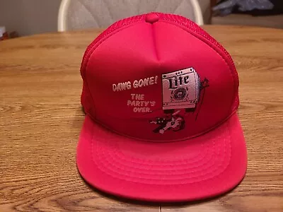 Vintage Miller Lite  Dawg Gone! Party's Over  Roped Mesh Snapback Hat Never Worn • $13.99