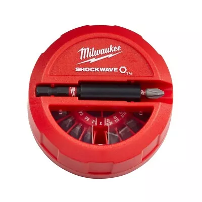 Milwaukee Screwdriver Bit Set SHOCKWAVE Impact Duty Puck Bit Set 16pc Bit Holder • £15.30