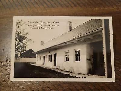 $2.99 • Buy Postcard MD Maryland RPPC Real Photo Frederick Old Slave Quarters Taney House