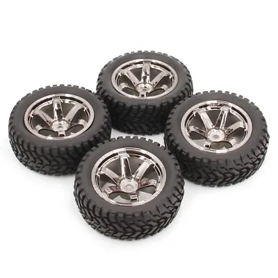 Rc Car Wheels And Rubber Tires Set 12mm Hex Fits 1/18 Latrax Teton • $22.90