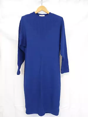 Vintage St. John For Saks Fifth Avenue Electric Blue Sweater Dress With Buttons • $74.99