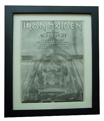 Iron Maiden+aces High+powerslave+poster+ad+rare+original 1984+framed+world Ship • $124.27