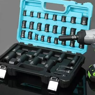 DURATECH 38 Pcs Front ＆ Back Wheel Impact Socket Set 1/2 Drive Metric Socket Set • $55.99