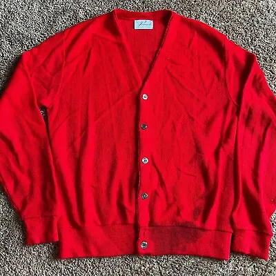 Pinnacle Vintage 80s Button Up Cardigan Men’s M Red Long Sleeve Sweater • $23.99