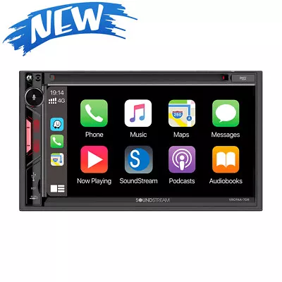 Soundstream Double Din 7  Dvd Cd Bluetooth Apple Carplay Android Auto Vrcpaa-7dr • $102.99