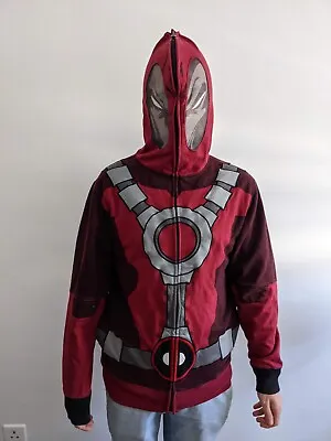 Marvel Deadpool Official Mad Engine Full Zip Face Costume Hoodie Sweatshirt  • £25