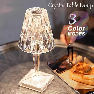 $17.95 • Buy LED Crystal Table Lamp USB Control Acrylic Decor Romantic Bedside Night Lamp USA