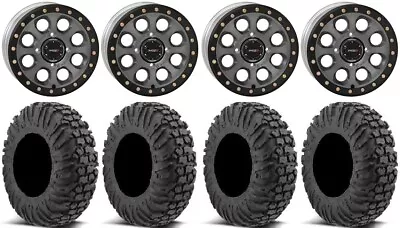 System 3 SB-7 14  Wheels Titanium (4+3) 28  MotoVator Tires Kawasaki Teryx Mule • $1456