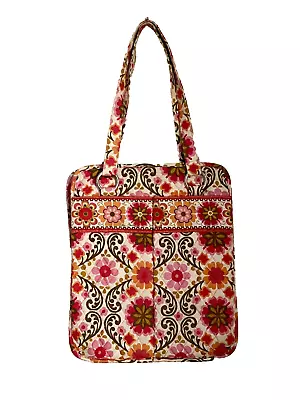 Vera Bradley Mandy Folkloric Shoulder Bag Floral Tote Side Pockets Colorful 14” • $30