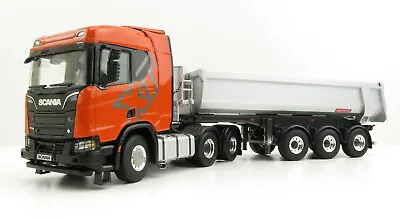 WSI 04-2121 Scania R Normal CR20N 6X4 Truck With Half Pipe Tipper Trailer - Scal • $299.95