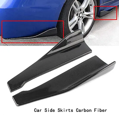 2x Universal Side Skirts Rear Bumper Diffuser Splitter Canard Carbon Fiber 19  • $19.99