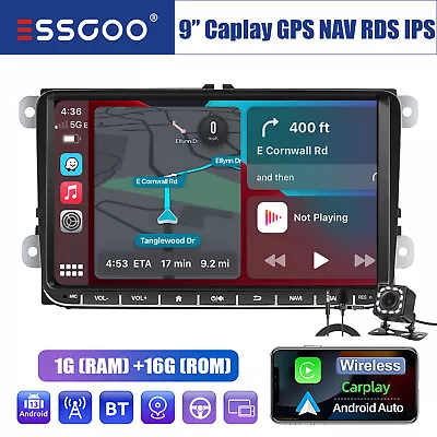 9  Android 13 Carplay Stereo GPS SAT NAV MIC CAM For VW Golf MK5 6 Passat Jetta • $98.98