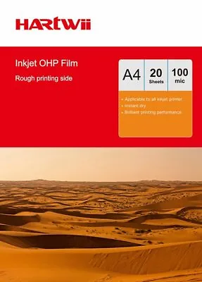 $23.99 • Buy 20 Sheet  Transparency OHP Film Acetate Clear With White Strip Inkjet Printer AU