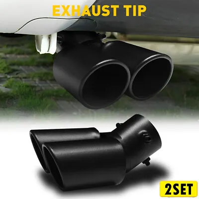 2x Car Rear Exhaust Pipe Tail Muffler Tip Auto Accessories Replace Kit Black NEW • $42.99