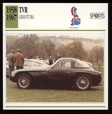 1958 - 1967  TVR  Grantura  Classic Cars Card • $4.95