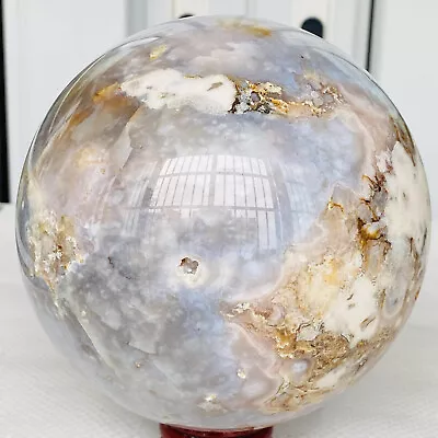 2120g Natural Cherry Blossom Agate Sphere Quartz Crystal Ball Healing Gem • $0.99