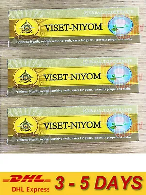 3 X VISET NIYOM HERBAL TOOTHPASTE Reduce Plaque Coffee And Nicotine Stains 100 G • $38.53