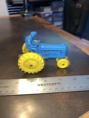 Vintage Yellow & Blue Auburn Farm Tractor & Farmer • $12.99