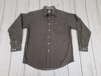 Cinch Brown Men's Brown Print Long Sleeve Western Button Down Shirt Size S • $14.36