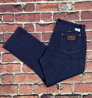 Vintage Deadstock Wrangler 910DEN USA Made Dark Wash Denim Jeans 40x30 NEW 80s • $44.99