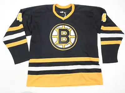 Vintage Cooper Amateur Bruins Hockey Jersey Mens XL? Black Distressed #4 CAHA • $29.97