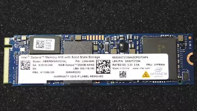 $69 • Buy Intel Optane Memory H10 256GB+16GB Optane HBRPEKNX0101AL M.2 NVMe Lenovo 01FR904