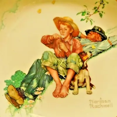 Norman Rockwell  Spring Day Dreamers  Limited Edition Framed Plate 1974 VINTAGE • $9.45