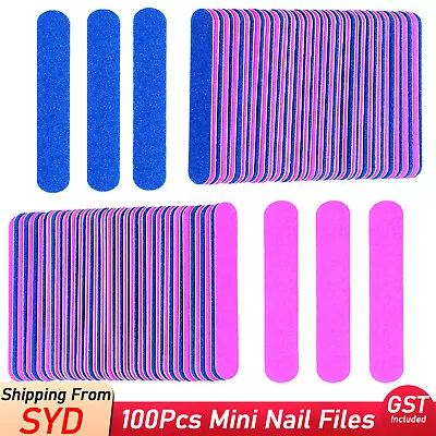 100X Mini Nail Files Professional Disposable Double Side Art Pedicure  Manicu AU • $5.82
