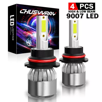 2-Side 9007 LED Headlight Bulbs 80W 12000LM Kit HB5 Hi/Low Dual Beam 6000K White • $15.99