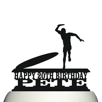 Personalised Acrylic Frisbee Disc Ultimate Birthday Cake Topper Decoration • £10.75