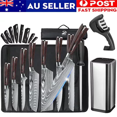 Kitchen Knife Set 8 PieceStainless Steel Chef Knife With Knife Block/Sharpener • $138.99