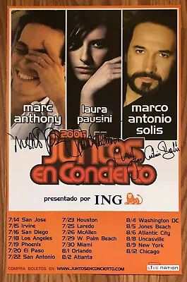 Marc Anthony Laura Pausini And Marco Antonio Poster Signed In-Person 2006 • $342