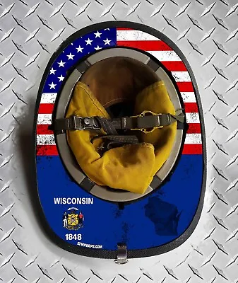 Wisconsin State Flag Fire Helmet Wrap Sticker Decal Brim Trim • $39.99