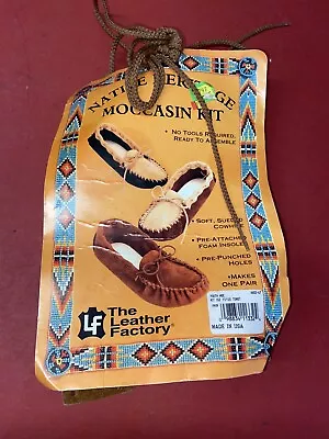 The Leather Factory Native Heritage Moccasin Kit Youth Size 11/12 Vintage USA • $21.99