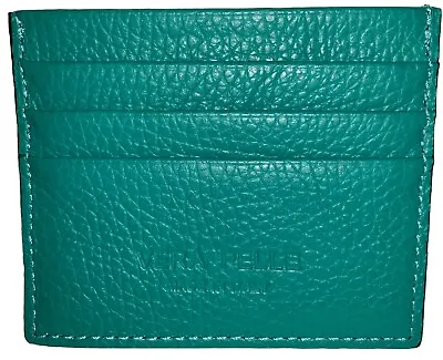 Ladies Teal Pebbled Leather Slim Credit Card Wallet -made In Italy • $16.99