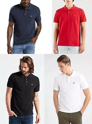 Levis Men Short Sleeve Pique Jersey Ruggers Polo Shirt Top T Shirt S M L XL 2XL • £12.34