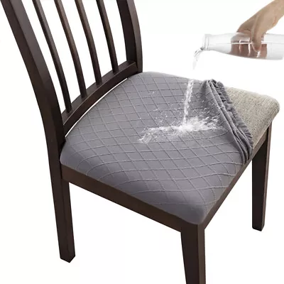 Waterproof Fabric Dining Chair Covers Stretch Seat Slip Protector Chair Cover AU • $8.68