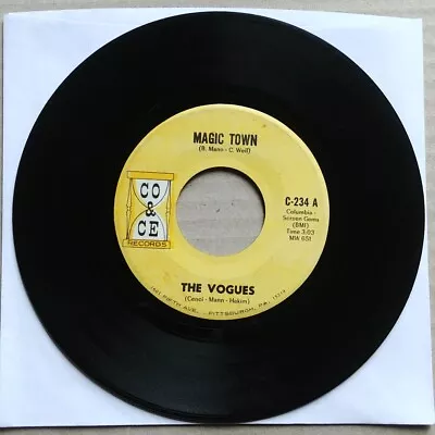 THE VOGUES Magic Town 45 7  POP ROCK Record Vinyl CO&CE Records 1966 • $3.95