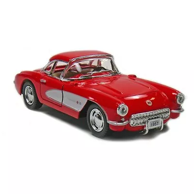 New Kinsmart 1957 Chevrolet Corvette Chevy Diecast Model Toy Car 1:34 Red  • $8.99